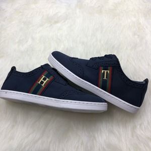Tommy Hilfiger Stefany Wingtip Fashion Sneaker Navy Blue Women's Size 6